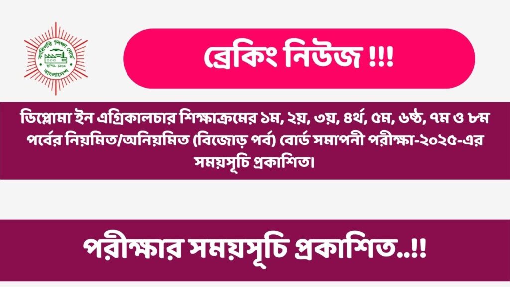 Diploma in agriculture routine 2025