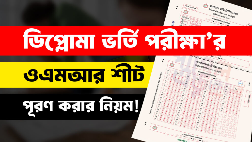 Diploma Admission 2025-26 MCQ OMR Sheet